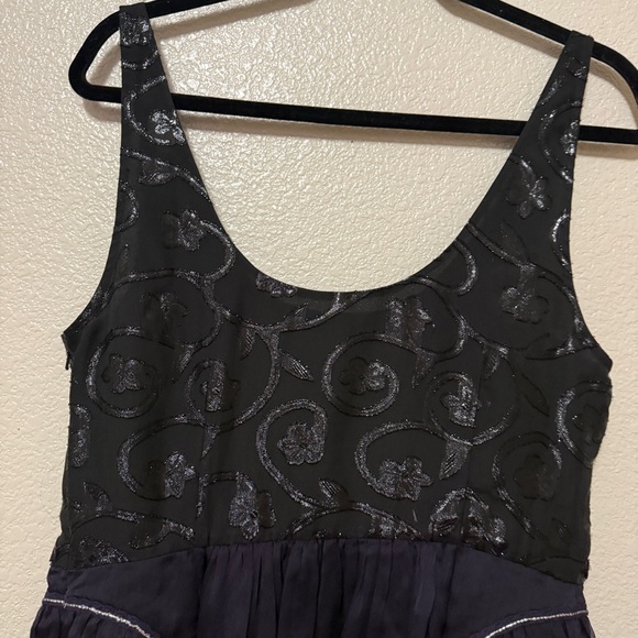 Free People Lotus Pond Purple Black Beaded Dress Sz L - Picture 6 of 12